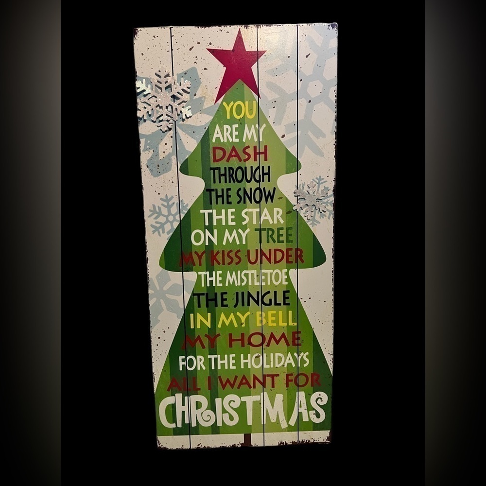 Large wooden sign for Christmas decor. New with tags